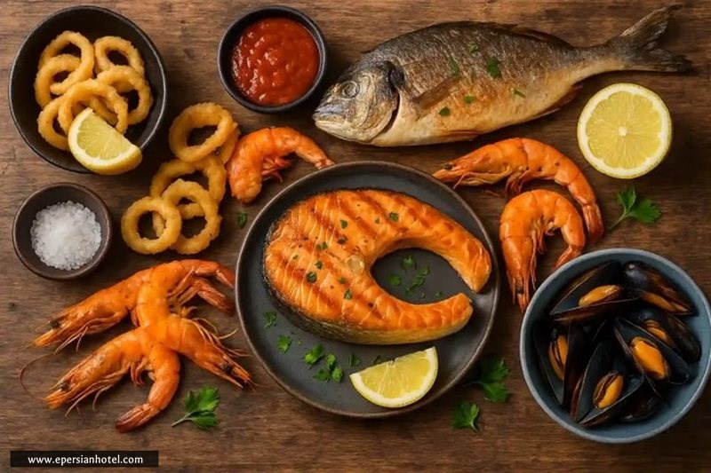 غذاهای دریایی در هتل های 5 ستاره کیش